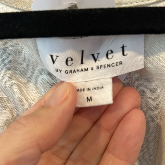 Velvet By Graham & Spencer Katy Striped V-Neck Linen Top - Picture 5 of 9